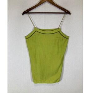 Boho Chic Mango Suit Women Sm‎ Lime Green Crochet Trim Spaghetti Strap Camisole
